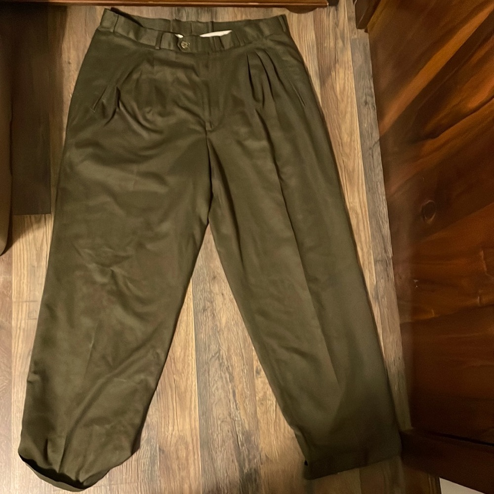 olive green perry ellis dress pants